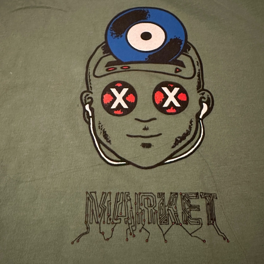Men’s Market UO Exclusive Hackers Tee Army Green Size Medium - Picture 3 of 9